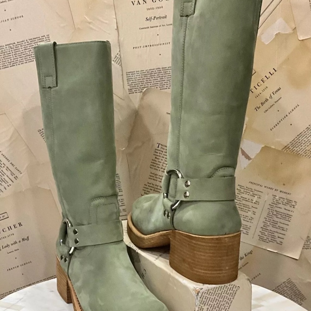 Free People Jeffrey Campbell Kira Reflection Boot Harness Moss Light Olive - Picture 4 of 11